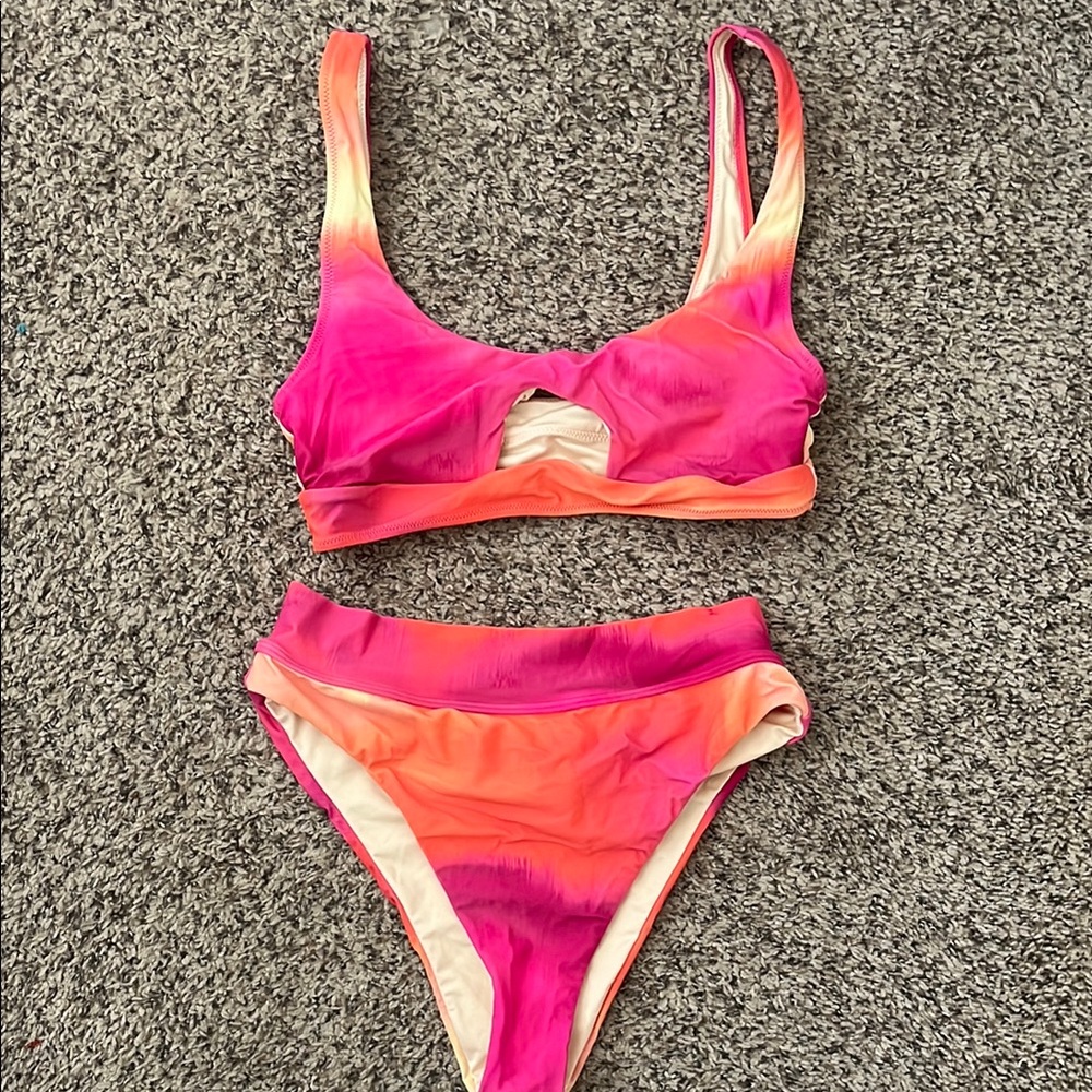 Forever 21 Pink and Orange Bikini Set NEVER WORN